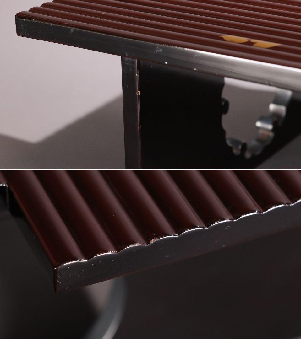 漆芸 桜ちらし蒔絵 花台 最大幅45.7cm 木製 卓 覆輪 雪輪 MA345