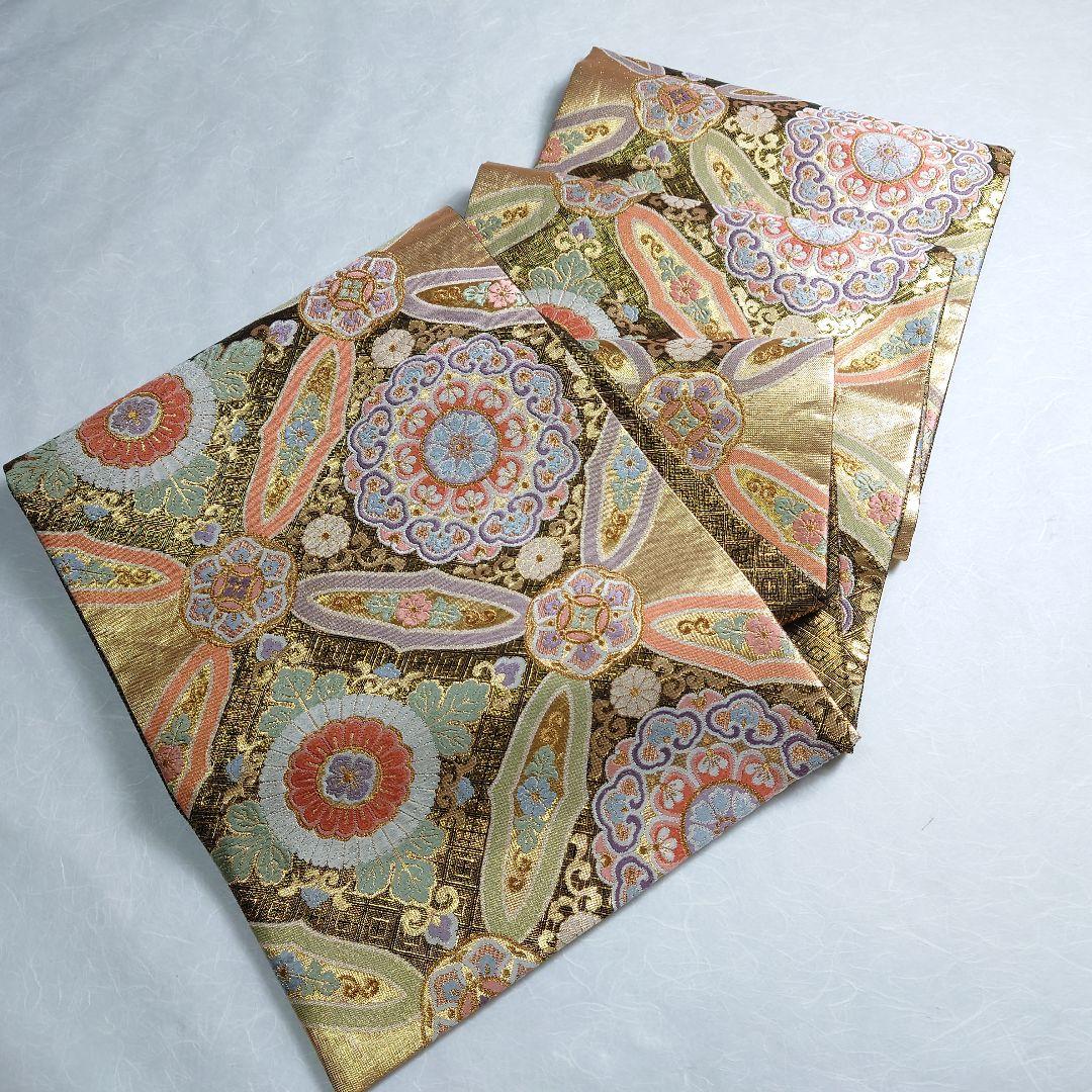 正絹 袋帯 六通柄 三越誂製 正倉院図案 高級 振袖 極上 逸品