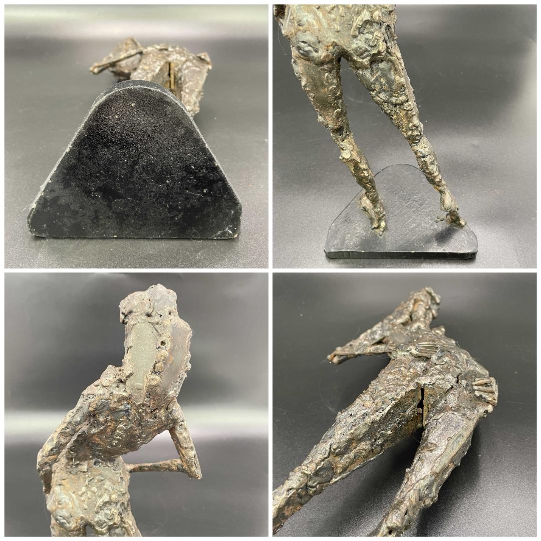 鉄製 抽象人物像 彫刻 インダストリアル 作者不明一点物 全長36cm SB42