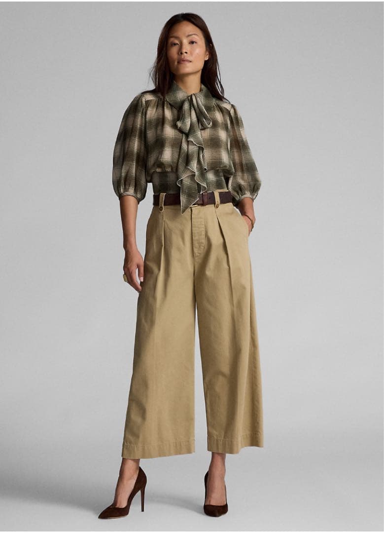 RRL ベージュ コットン ワイドレッグ チノパン