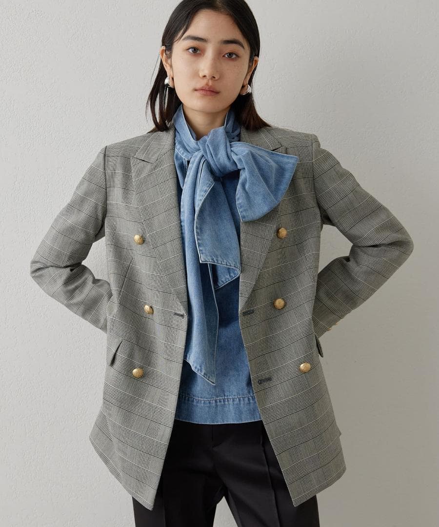 新品！タグ付Whim Gazette(ウィムガゼット)DENIMボウブラウス