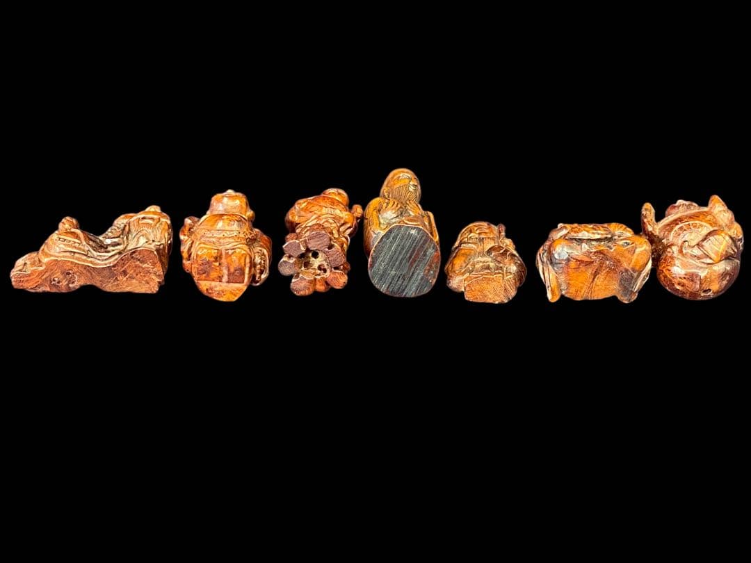 根付　七福神　提げ物　彫刻　骨董　時代