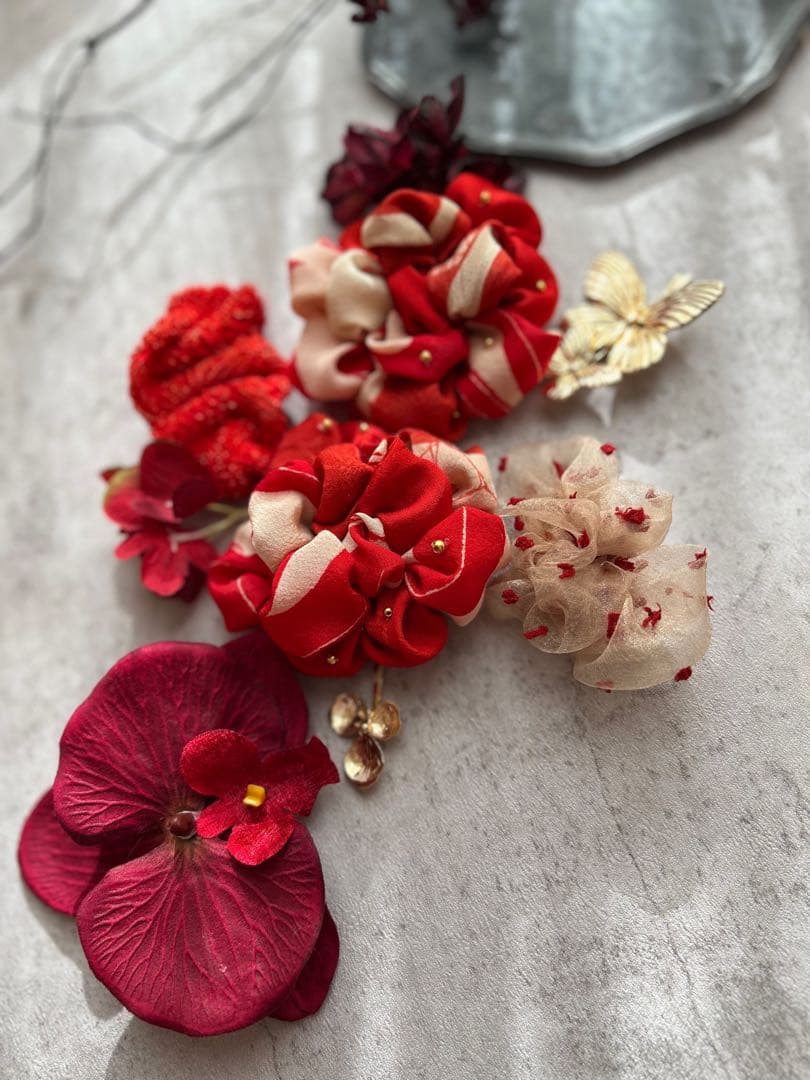 a*4様 七五三　七五三髪飾り　ヘッドドレス　着物髪飾り　リメイク髪飾り　062