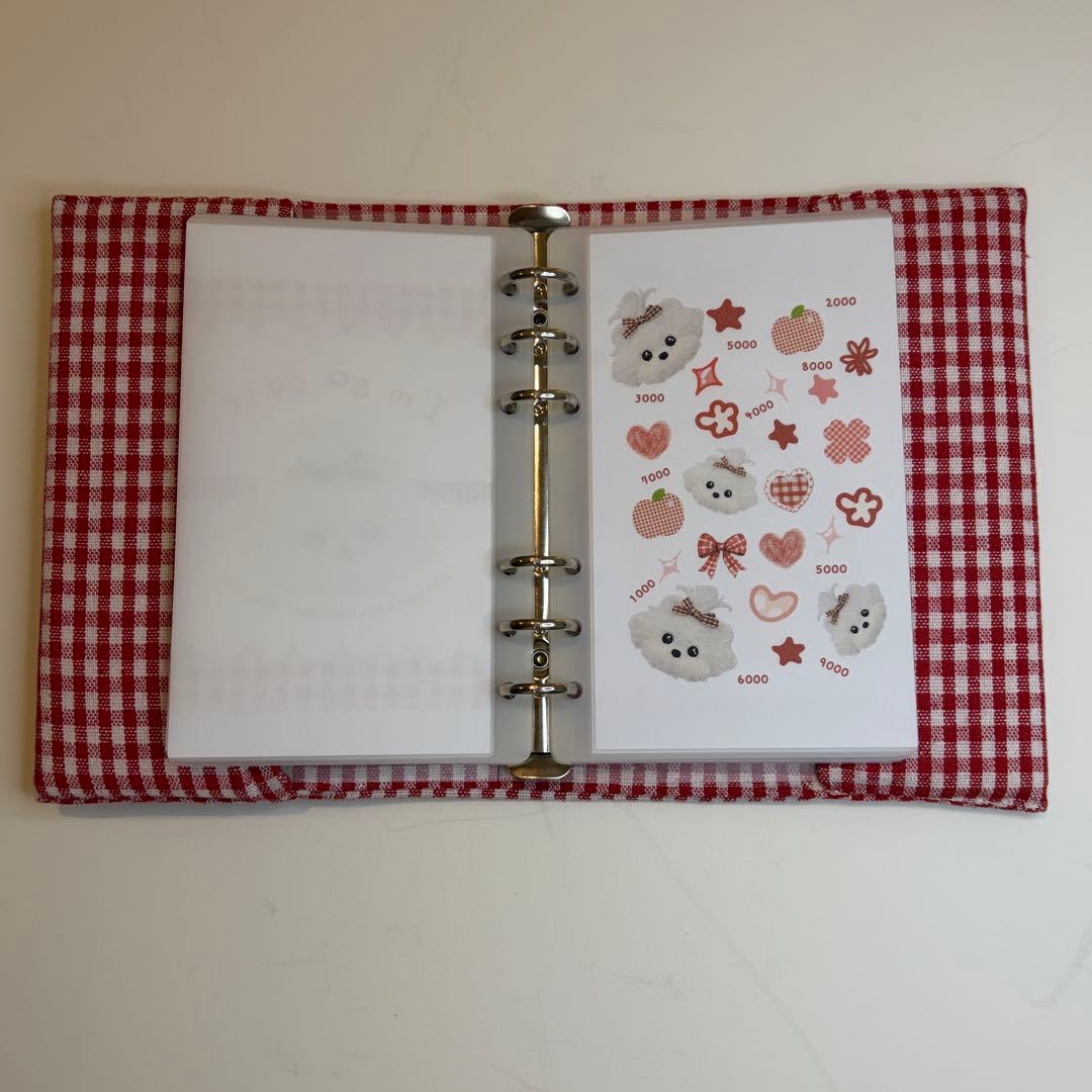 【ラスト1点】ふわふわわんちゃん　バインダーカバー　リフィルセット　A6 韓国