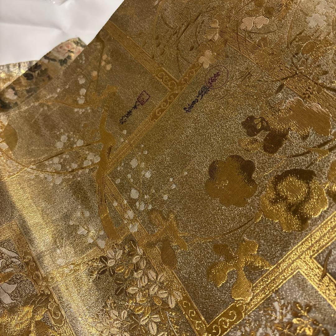 正絹全通袋帯　リバーシブル 重厚感　【琳派大全集】 特に留袖におすすめです。長尺