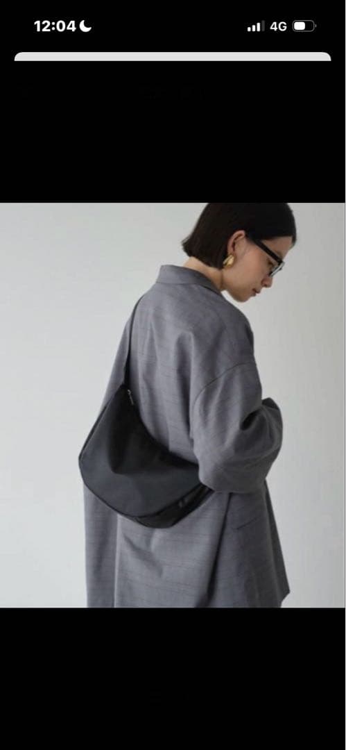 超美品ラシット ナイロン ラウンドショルダーバッグ 金具シルバー