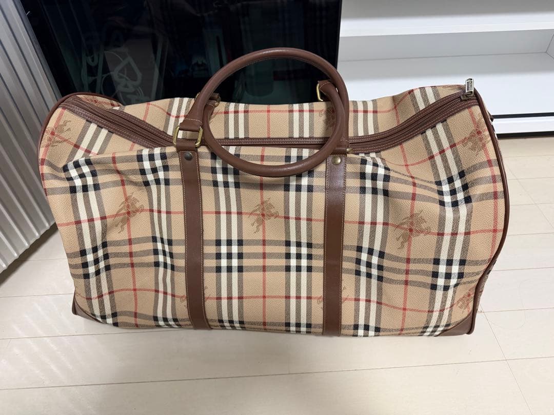 Burberrys バーバリー ノバチェック レザー ボストンバッグ PVC