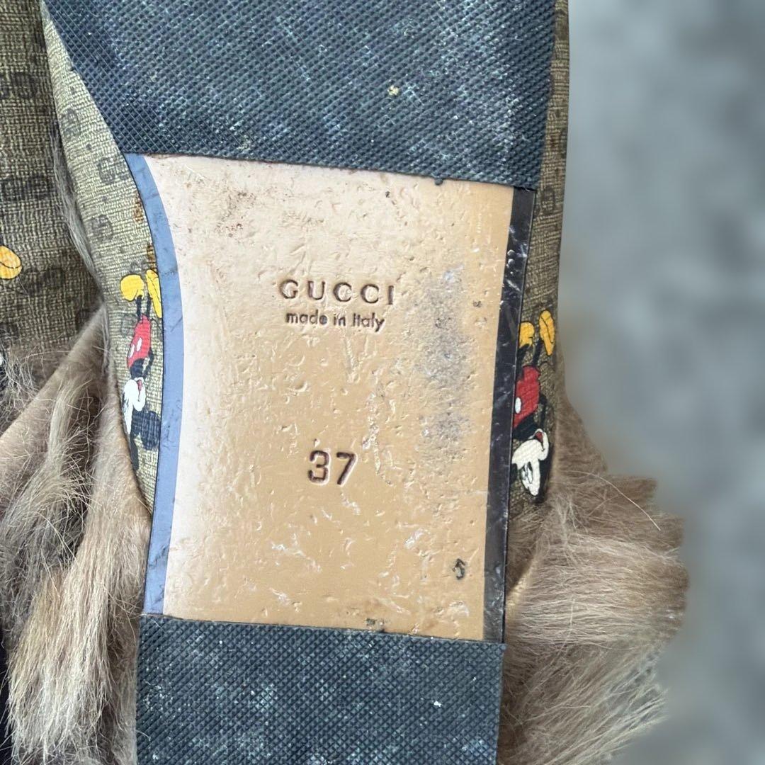 GUCCI ミッキーマウス ファー付きミュール