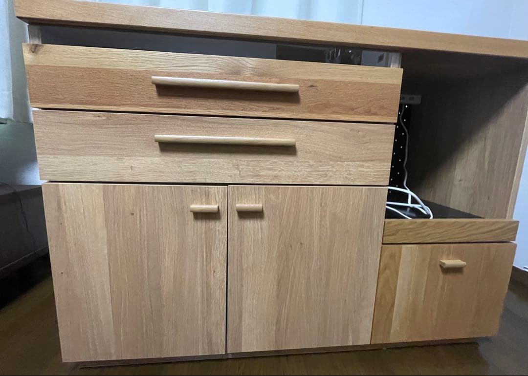 （直接引取:埼玉）ナチュラルウッド キャビネット・サイドボード　フランフラン