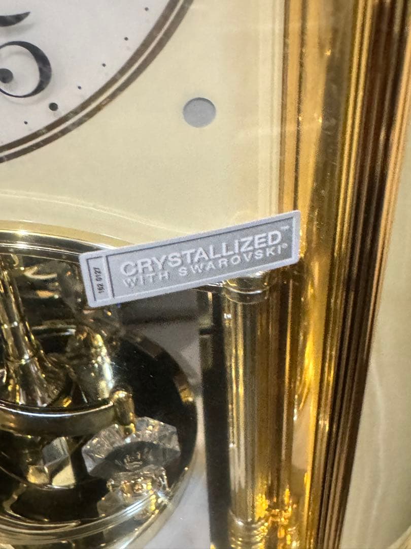 R088 ELIZABETH リズム電波時計 オニックス スワロフスキー