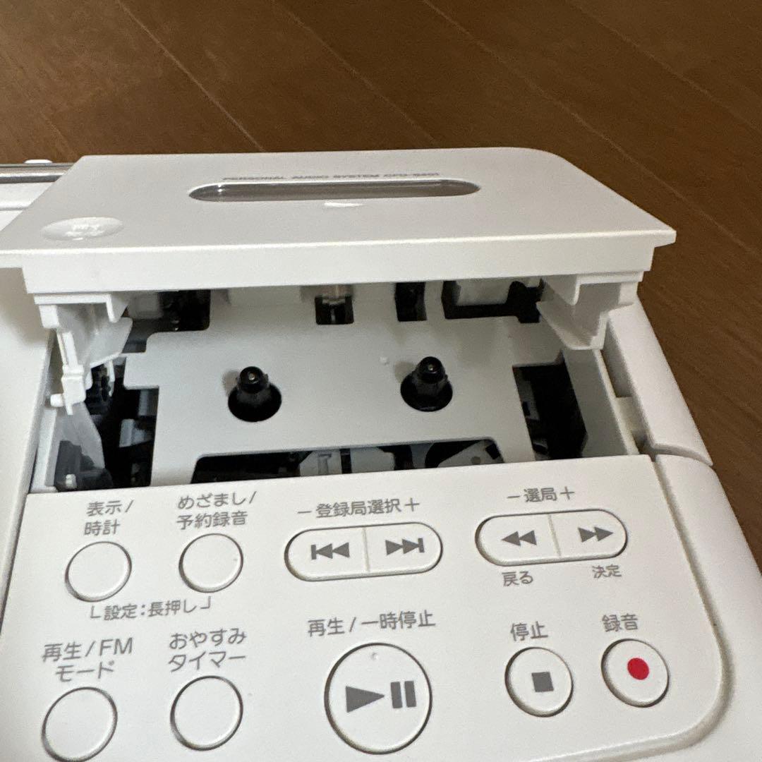 SONY CD ラジオ カセットデッキ白 CFD-S401 ラジカセ ポータブル