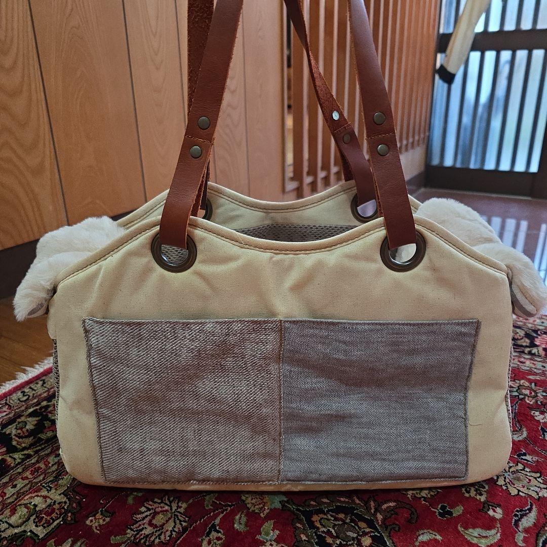 ✨希少LA発Louisdogファー付きペットキャリーバッグ ファーは取り外し可能