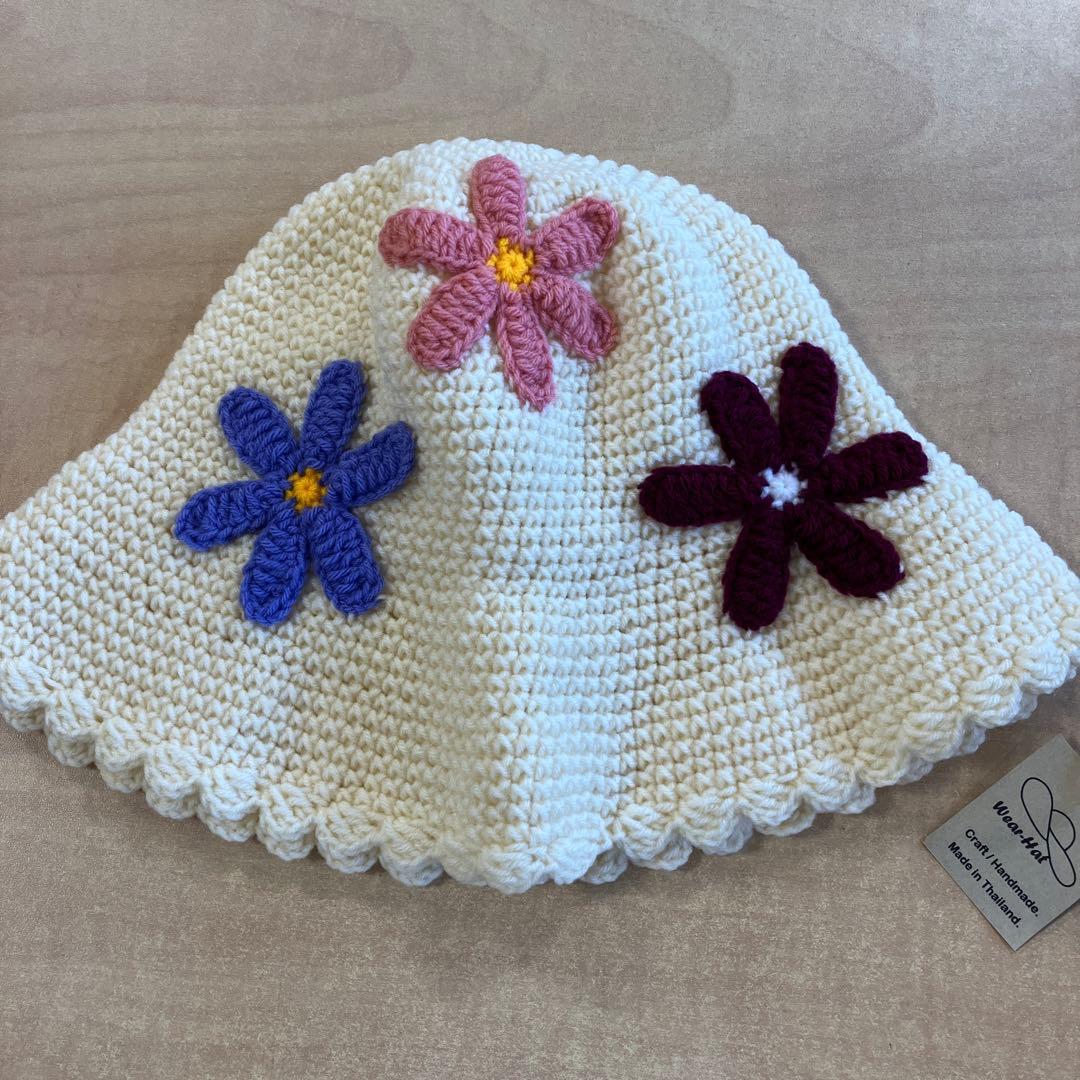 Wear-Hat 花柄刺繍 バケットハット