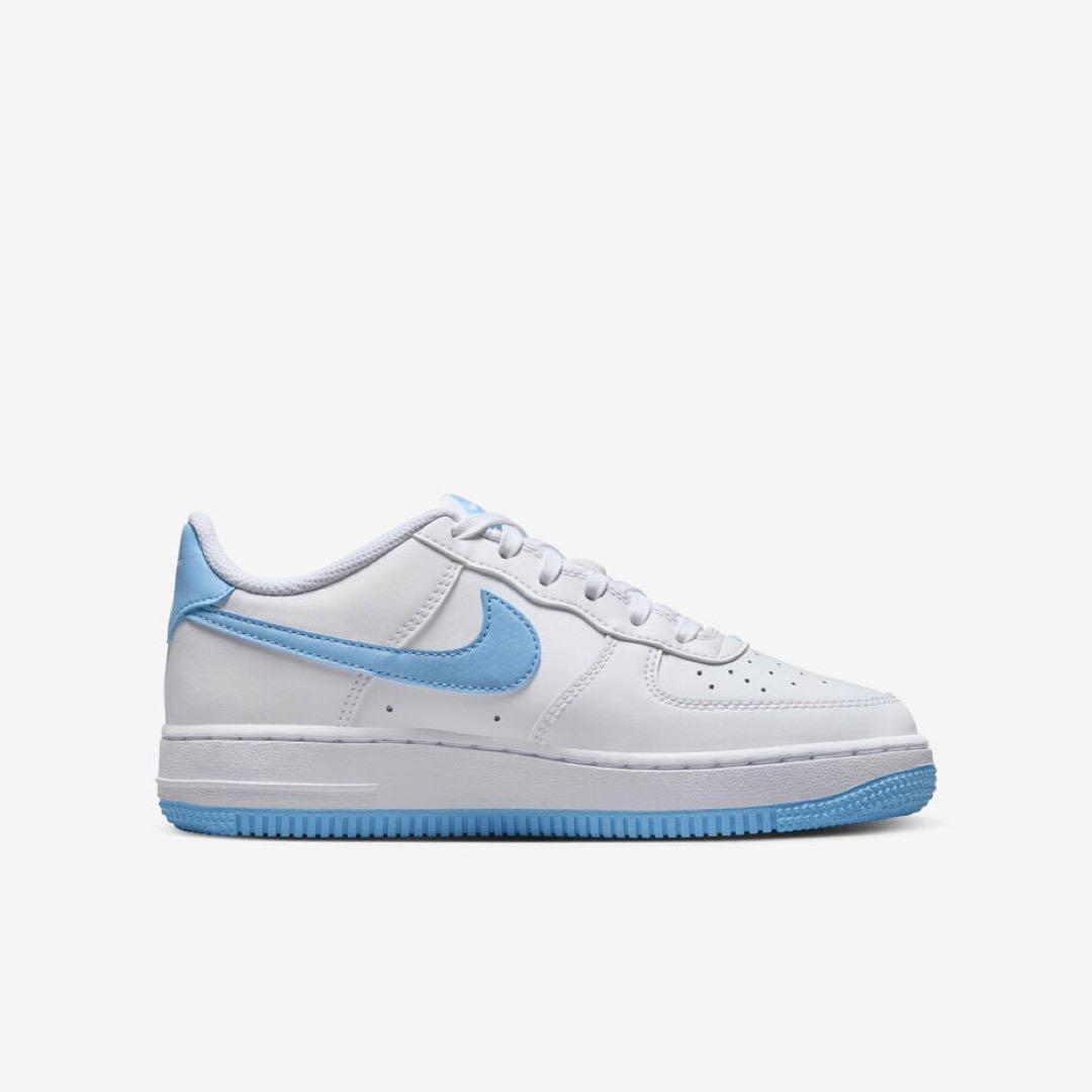 【新品24.5cm】NIKE｜エアフォース１GS｜ホワイト/アクエリアスブルー
