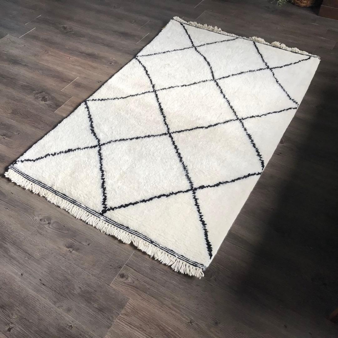 モロッコの伝統的な ラグ ラグマット ベニワレン風 100x150cm A 北欧