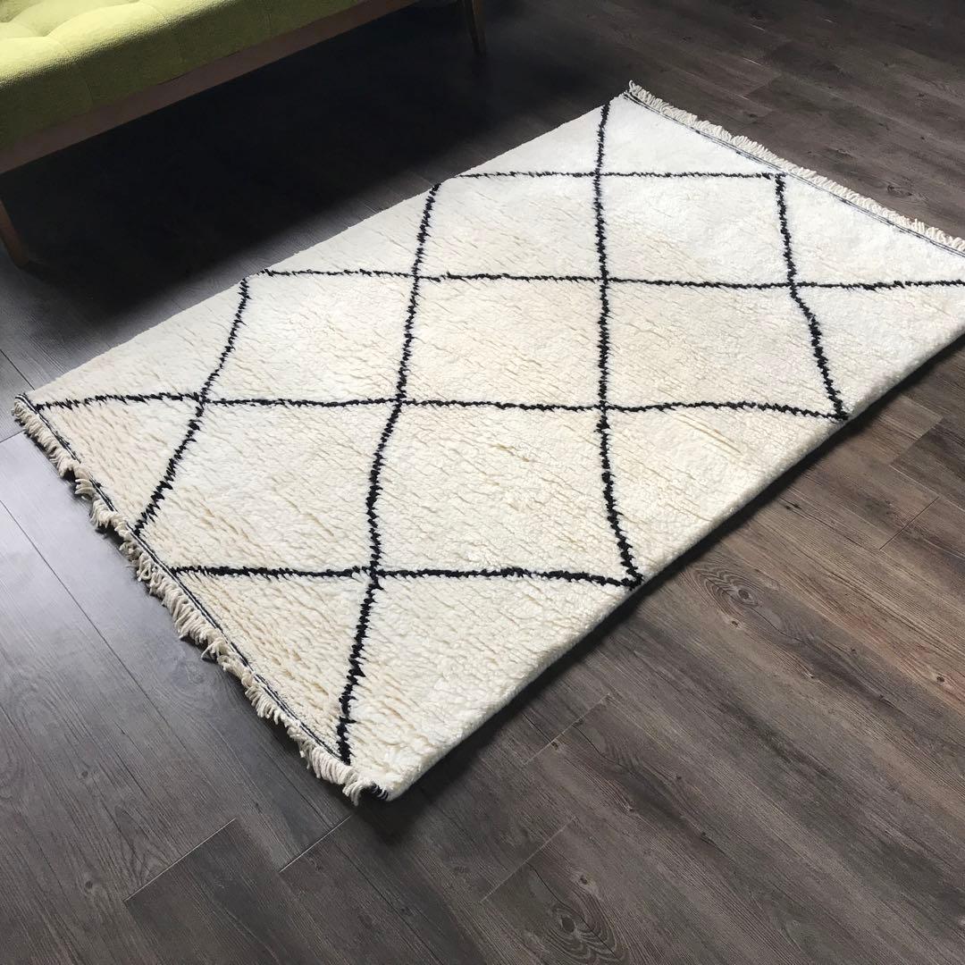 モロッコの伝統的な ラグ ラグマット ベニワレン風 100x150cm A 北欧