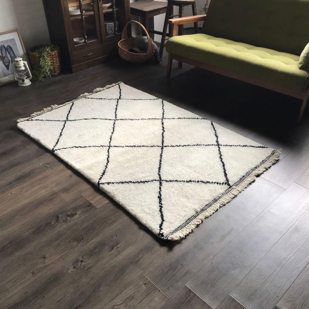 モロッコの伝統的な ラグ ラグマット ベニワレン風 100x150cm A 北欧