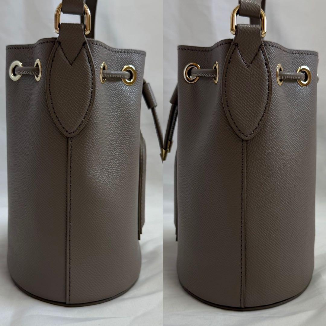 【新品同様/保存袋付】フルラ クリオ 巾着 2way ショルダーバッグ レザー