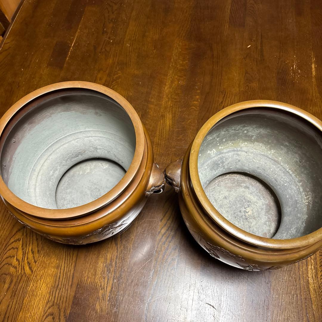 金属製火鉢　2点セット