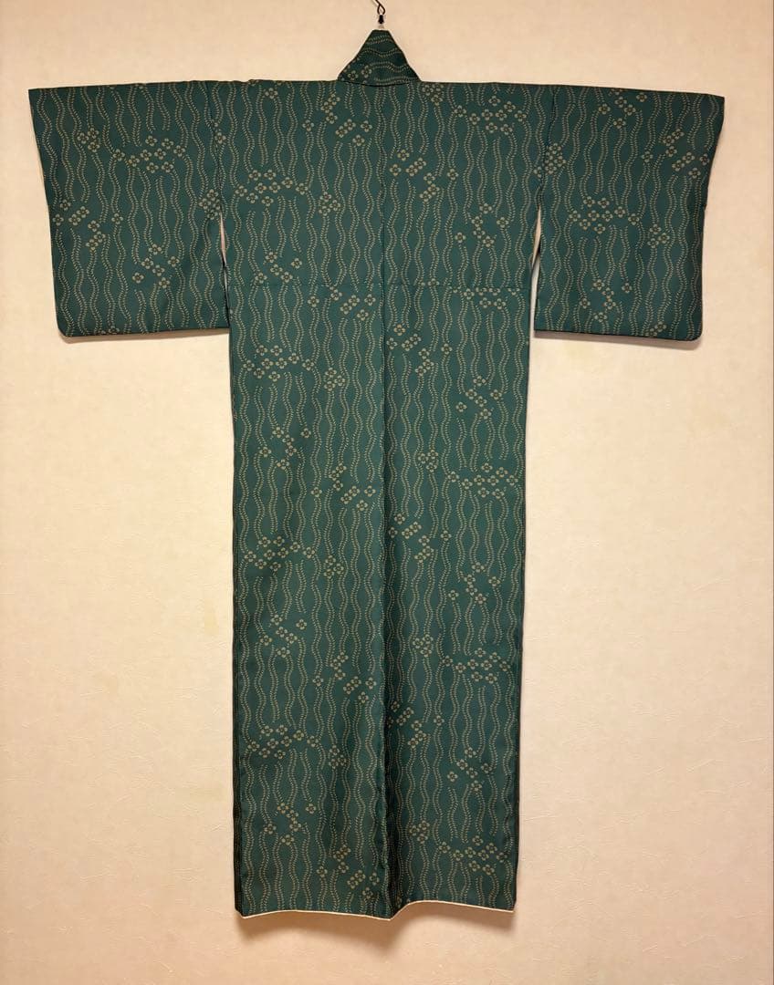 洗える着物L・半幅帯・和装クリップ・伊達締・草履LL・長襦袢Lの豪華6点セット