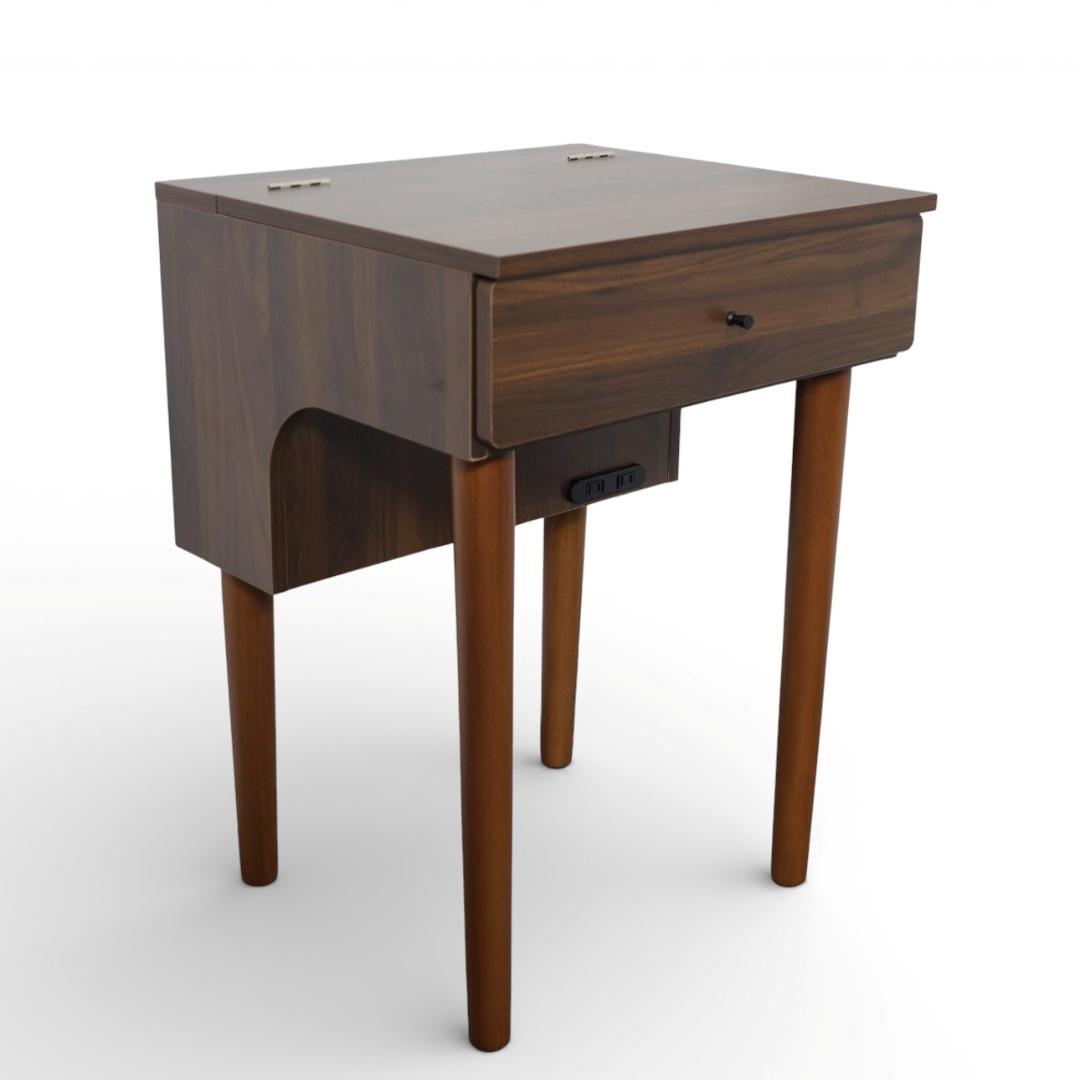 【新品訳あり】コンパクトドレッサー 椅子付き 2口コンセント デスク 鏡台