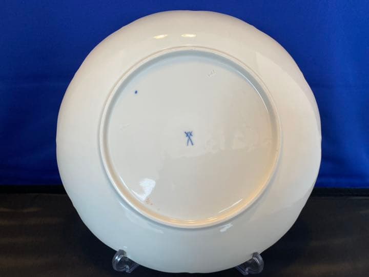 マイセン　ゴールドギルト　コバルト　キャビネットプレート　六ツ花　1級品