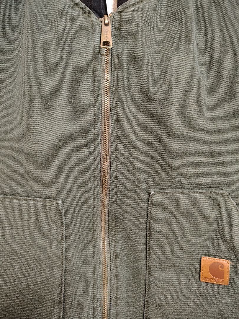 Carhartt　ダックベスト　メキシコ製　ダークグリーン