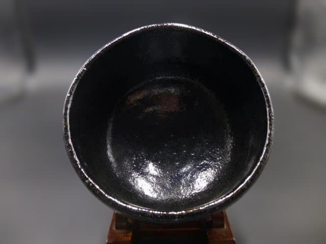 楽吉左衛門　十五代　直入　黒茶碗／共箱／銘「弁慶」／表千家十四代　而妙斎極め箱