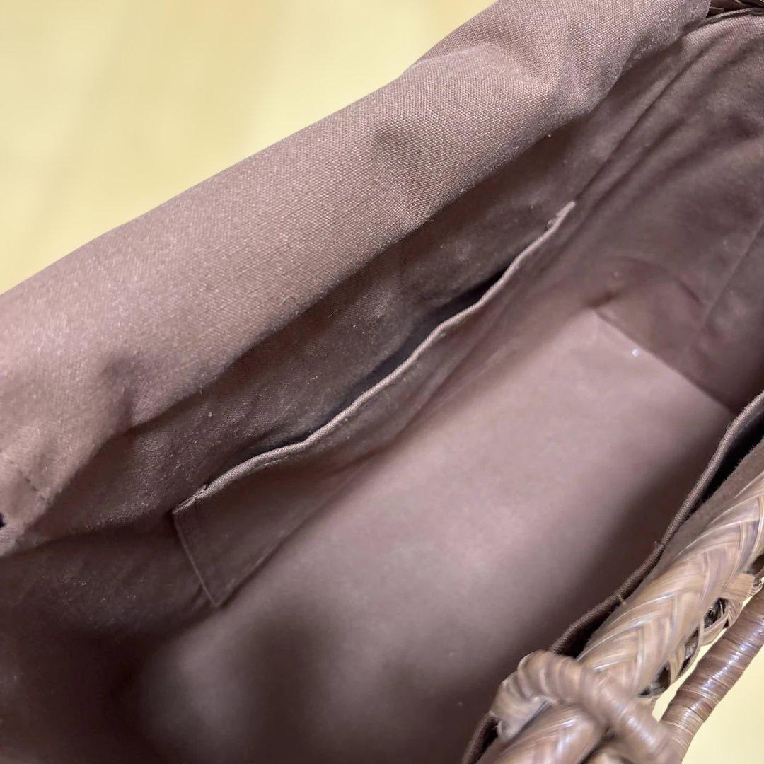 山葡萄かごバッグ 手作り カゴバッグ 内布付き 市松編み、立体花編み