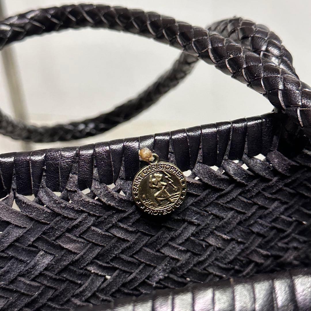 極美品☆ドラゴンディフュージョン☆トートバッグ☆ブラック☆本革☆バンブー