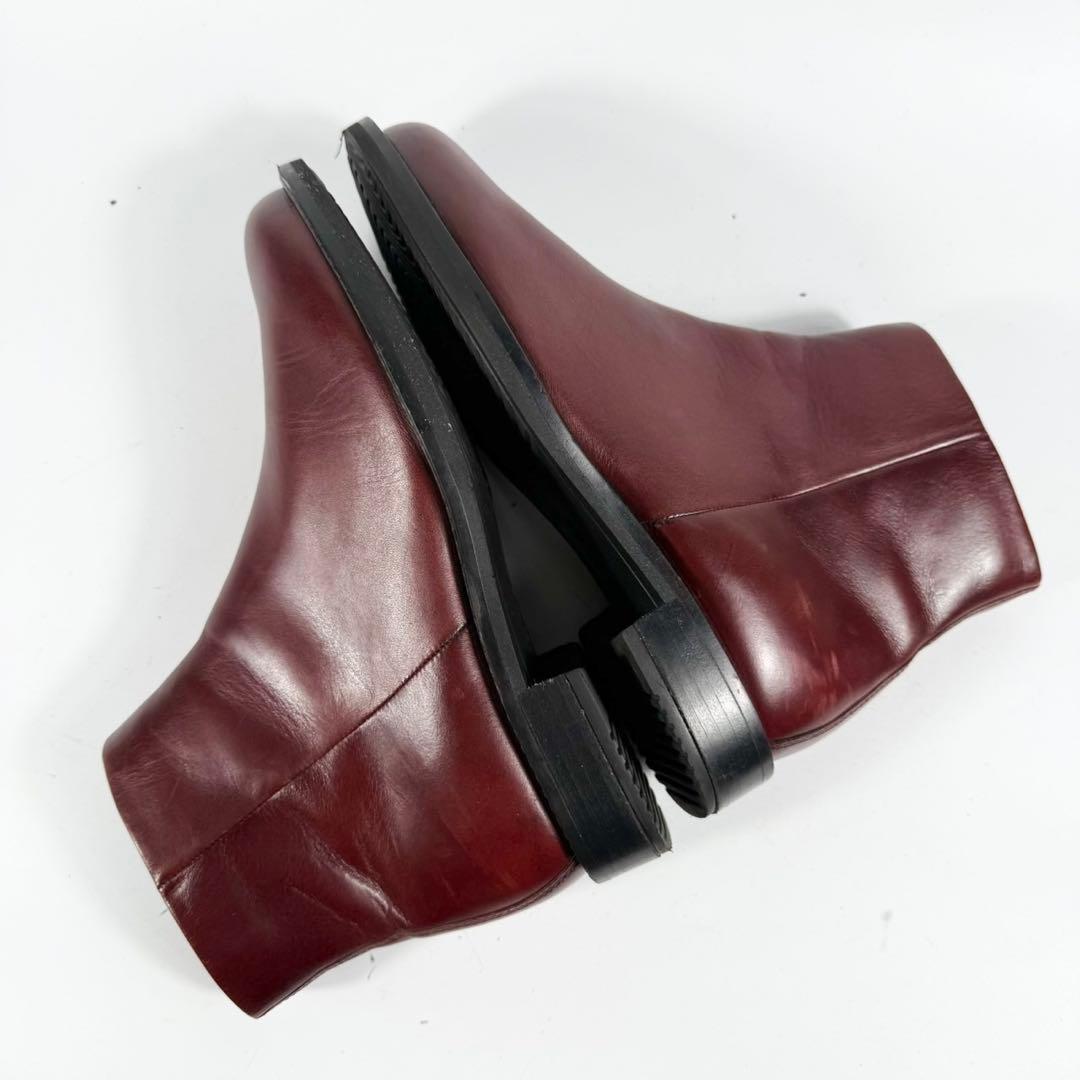 【極美品】ecco エコー　ショートブーツ（23,5）サイドジップ　本革レザー