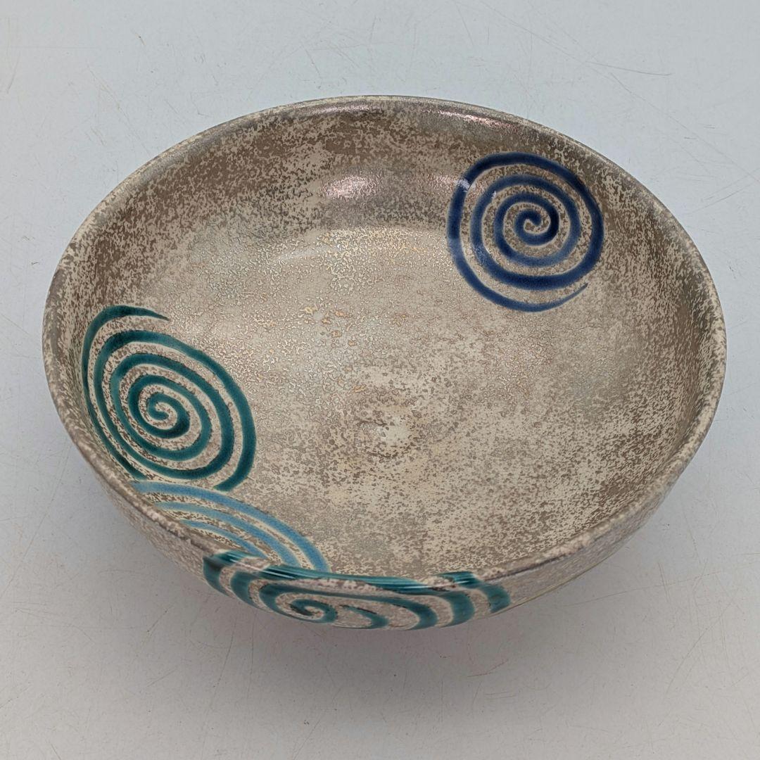 加藤広明 京焼 銀砂子水紋平茶碗 共箱合布 清水焼 抹茶碗 抹茶茶碗 茶道具