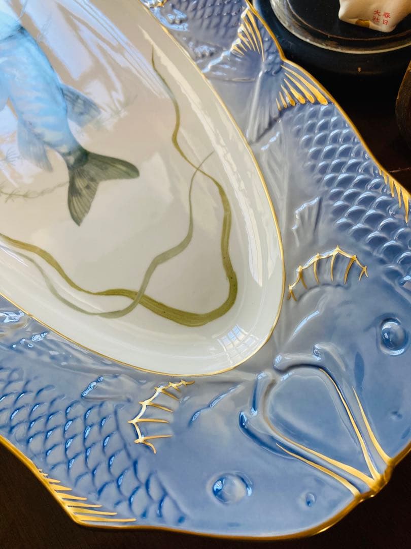 ロイヤルコペンハーゲン ブルーフィッシュ オーバルプレート