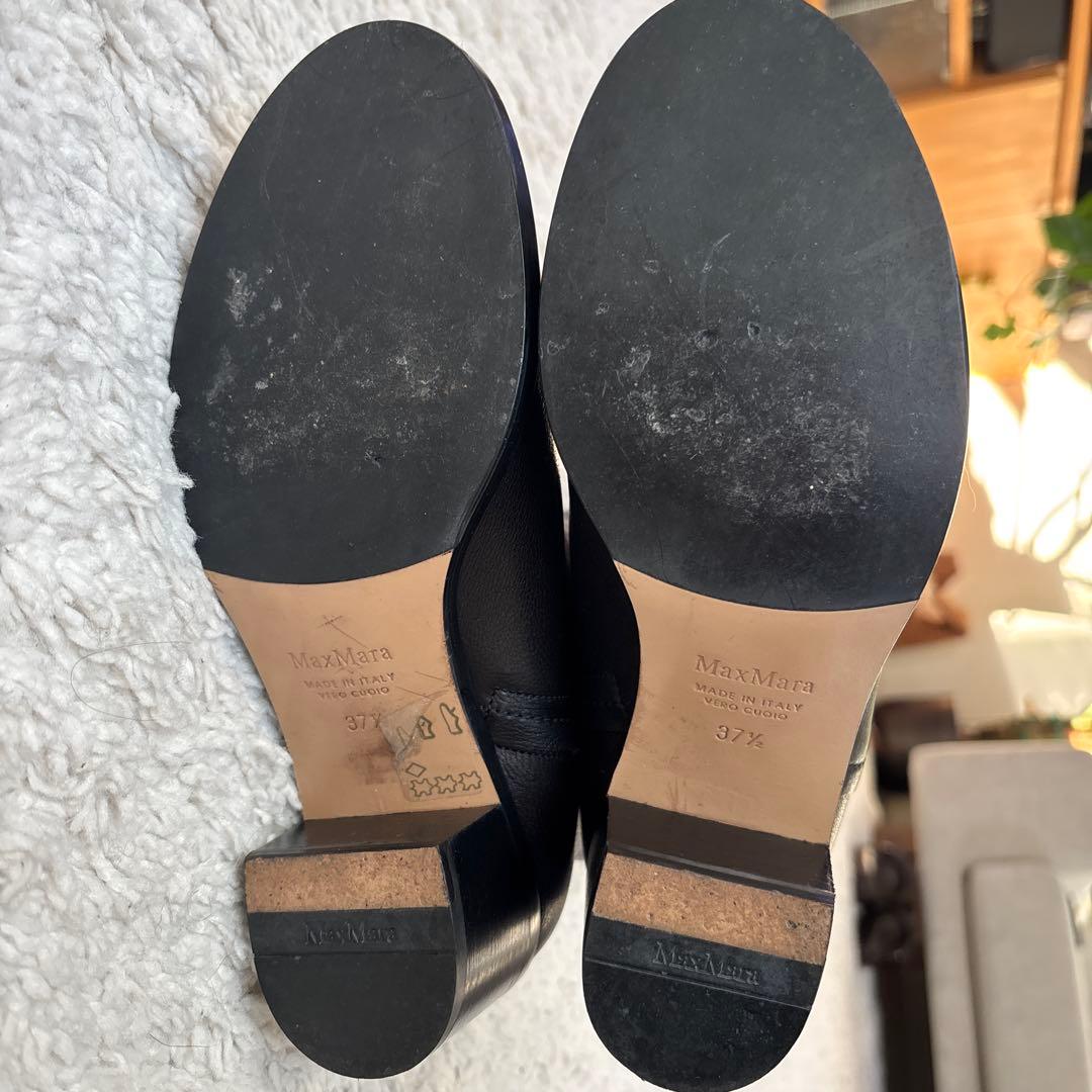 Max Mara マックスマーラロングブーツレザー黒美品