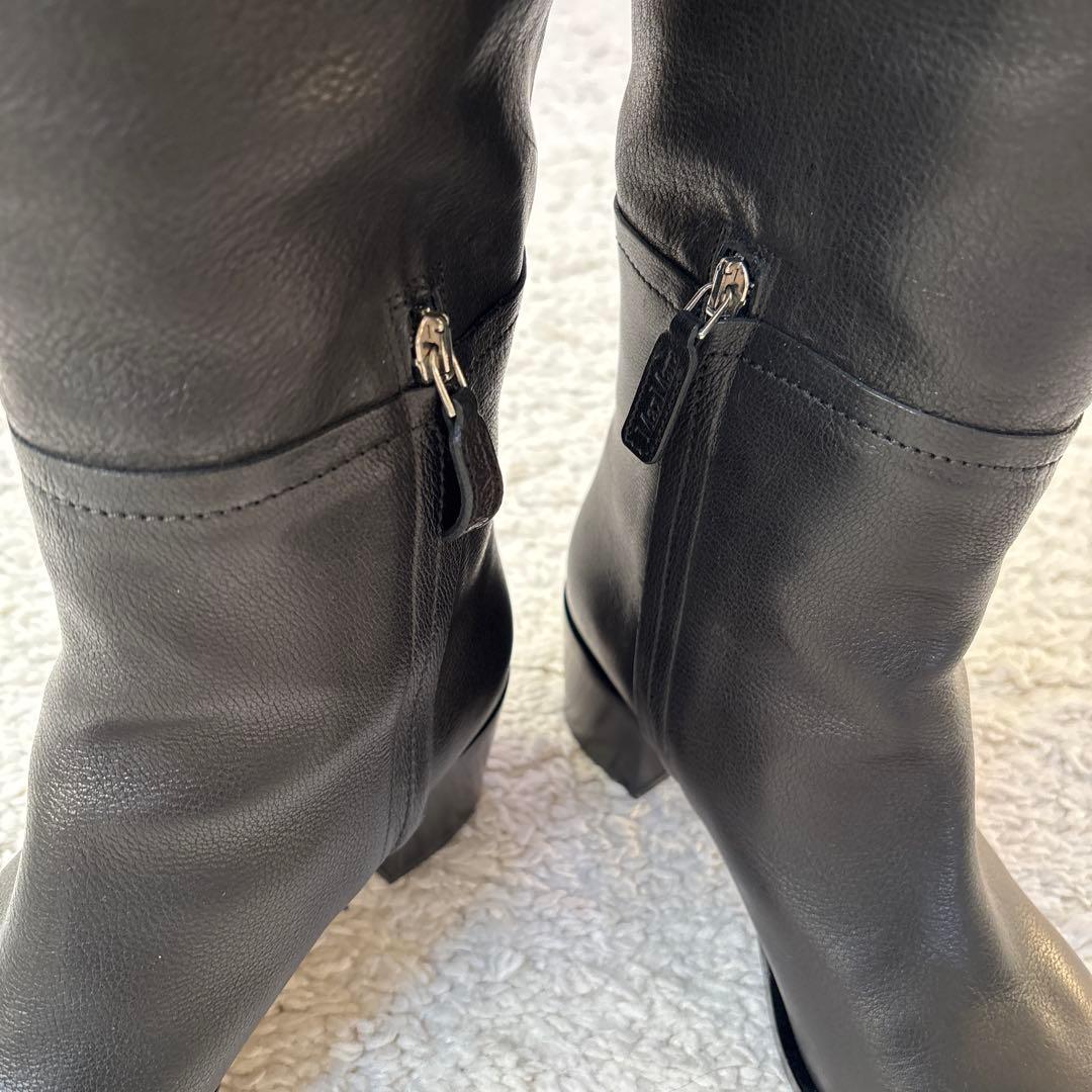 Max Mara マックスマーラロングブーツレザー黒美品