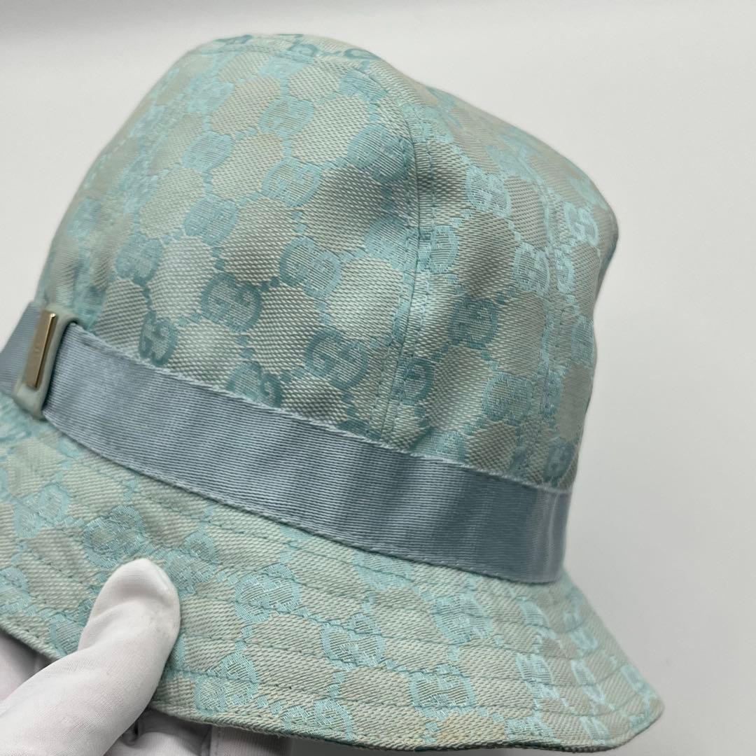 GUCCI GGキャンバス バケットハット 帽子 ハット バケハ ブルー