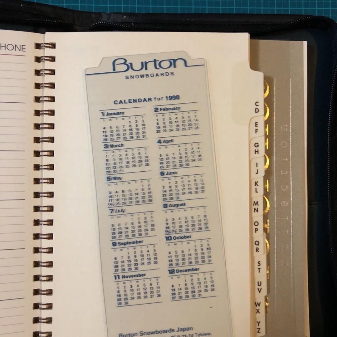 システム手帳（BURTON/CHAMPLAINLEAT）1997年バートン記念品