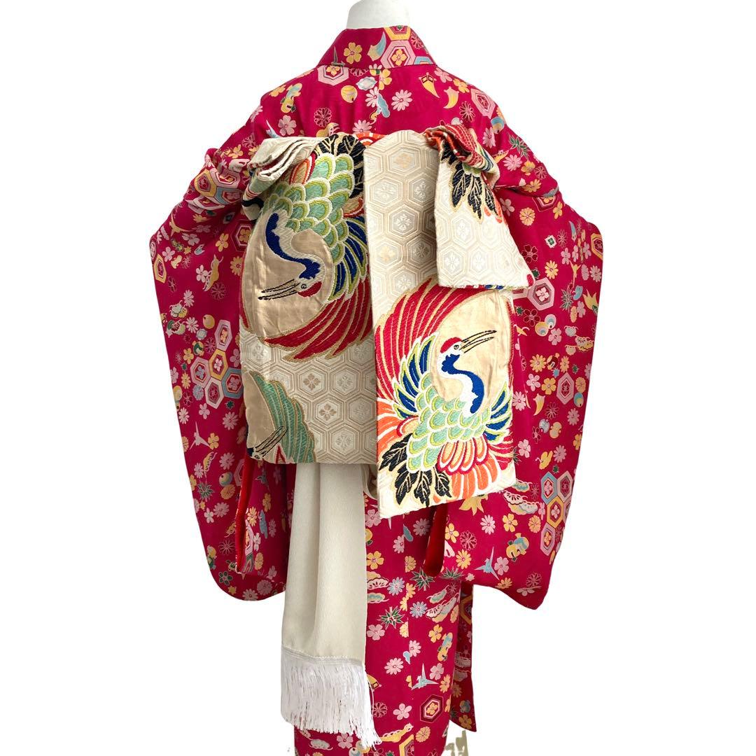 ★レトロ　アンティーク　女の子　子供着物　七五三　7歳 大正ロマン　NO2