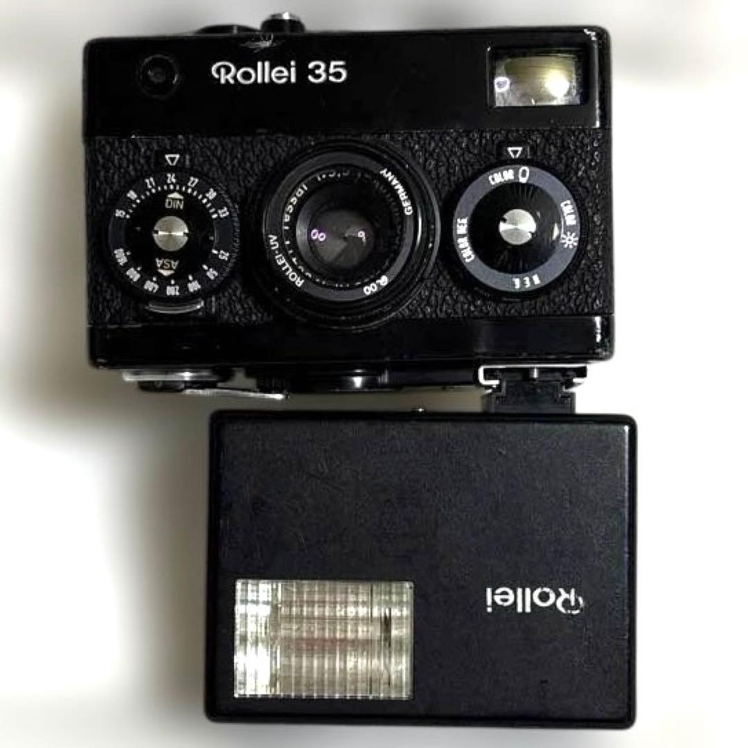 Rollei 35 コンパクトフィルムカメラ ストロボ、UVフィルターセット