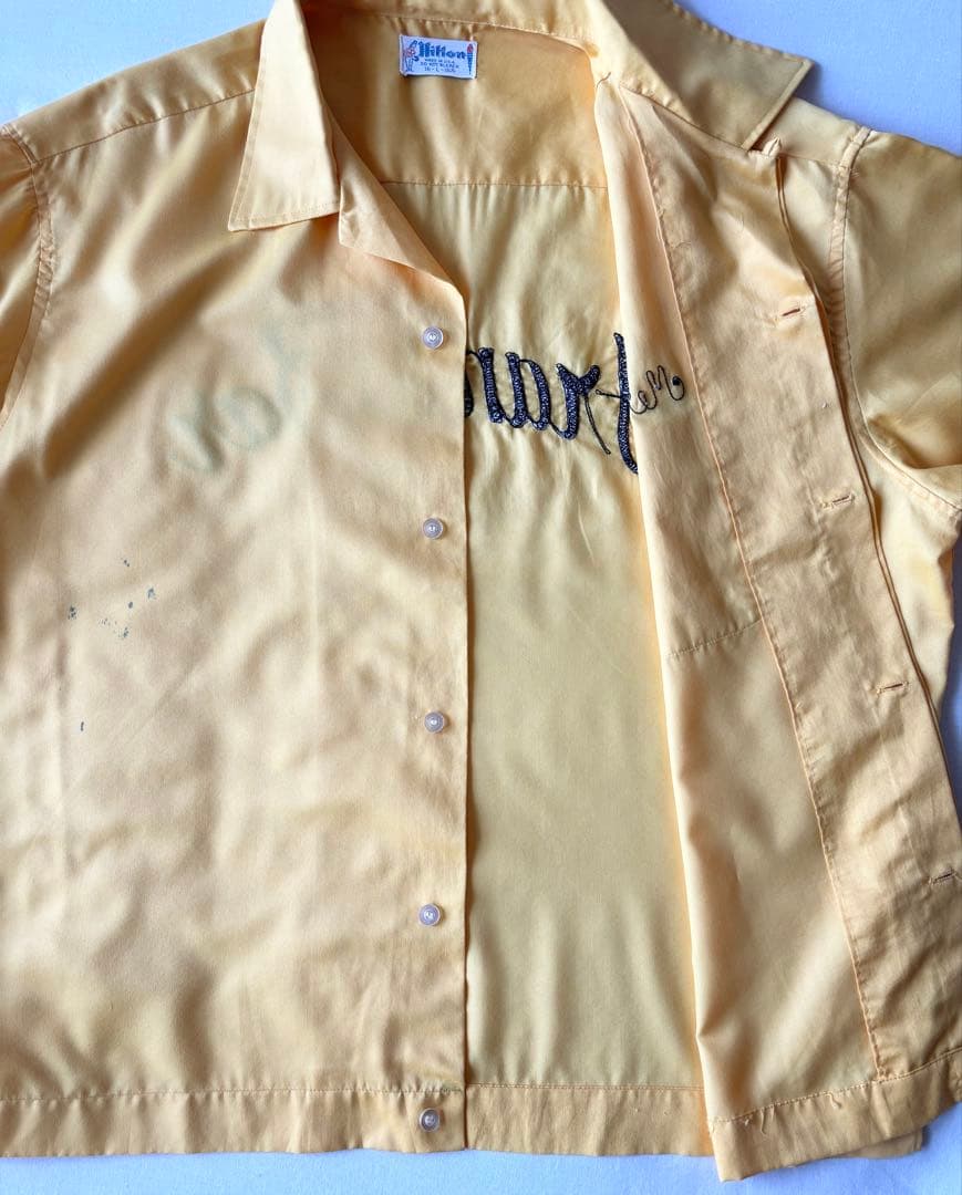 60's〜70's USA製 ヒルトン HILTON ボーリングシャツ 刺繍