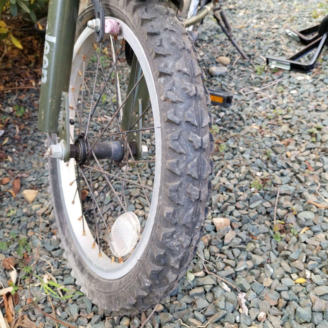 【難有】Jeep 幼児用自転車 オリーブグリーン★18インチ