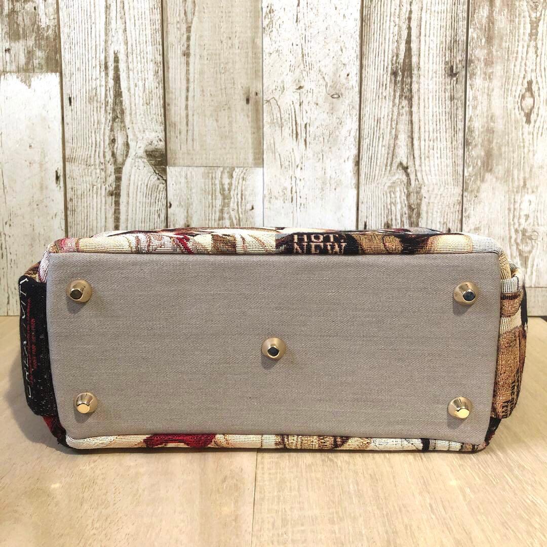 トートバッグ　ハンドメイド　デニムリメイク　ベージュ　ベルト付き【新品デニム】