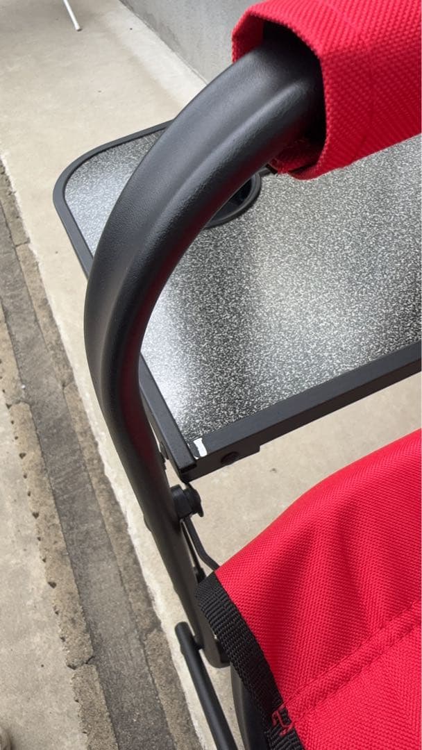 【★限定価格★】Colemanサイドテーブル付デッキチェアST(レッド)2脚