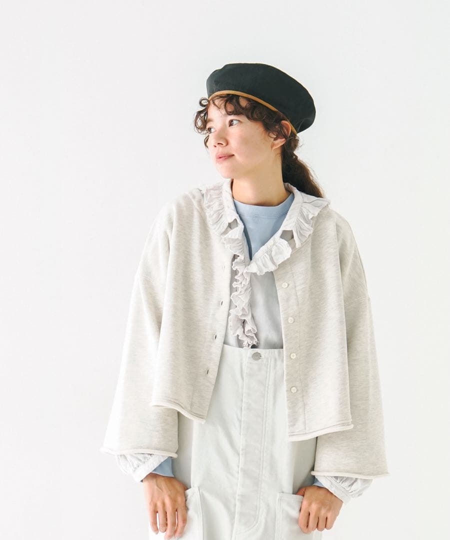 UpcycleLino 近江晒しフラワーカラーブラウス　ネストローブ