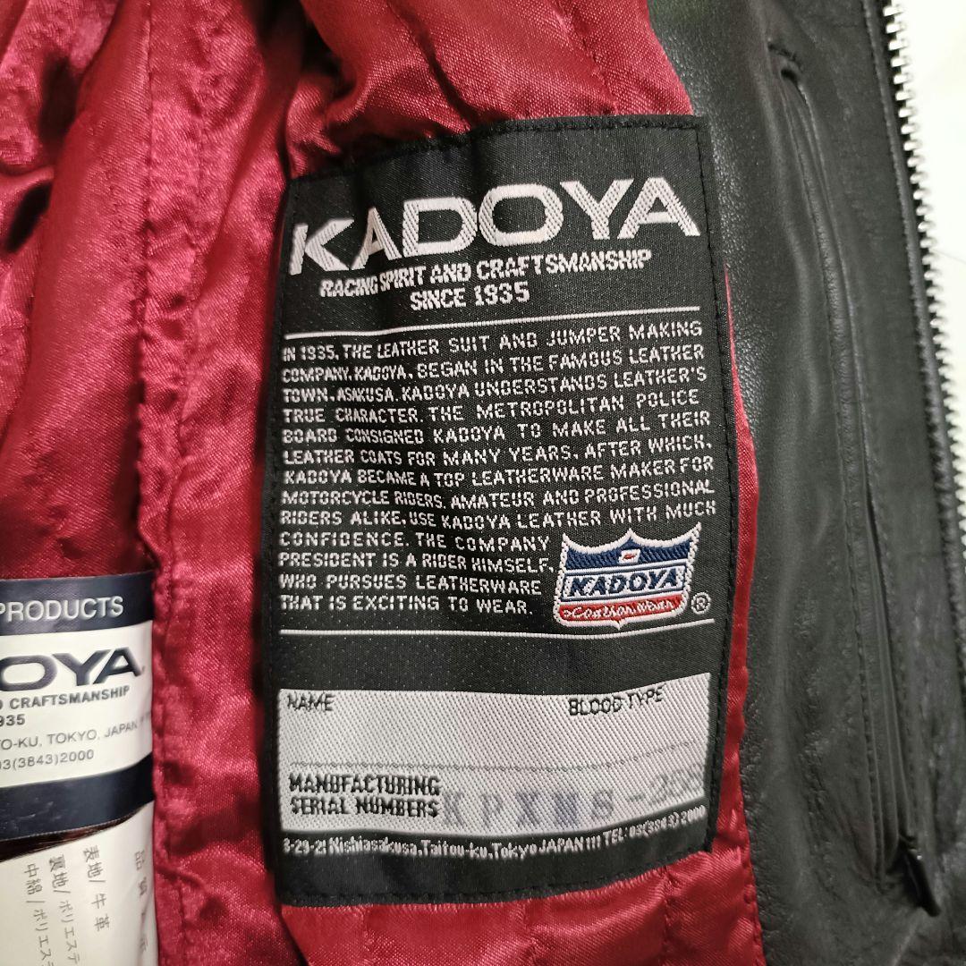 美品✨️KADOYA ベルテッド シングル ライダース ジャケット 牛革 黒