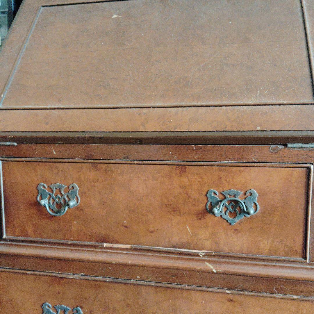 【お値引中】希少◆ライディングビューロー　アンティーク　鍵付き　猫脚