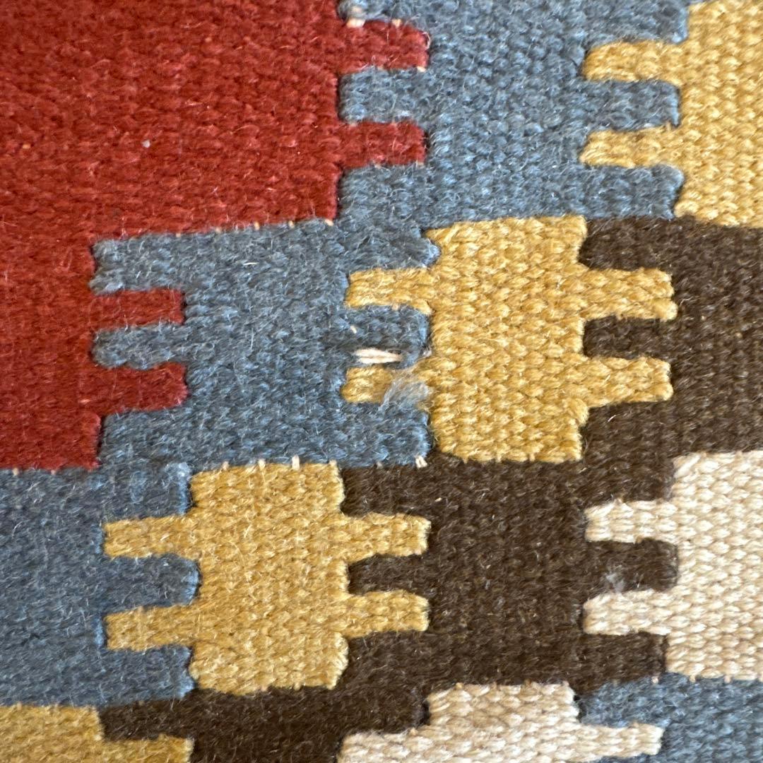 ニュージーランド ウール製キリム／200cm x 145cm／インド産