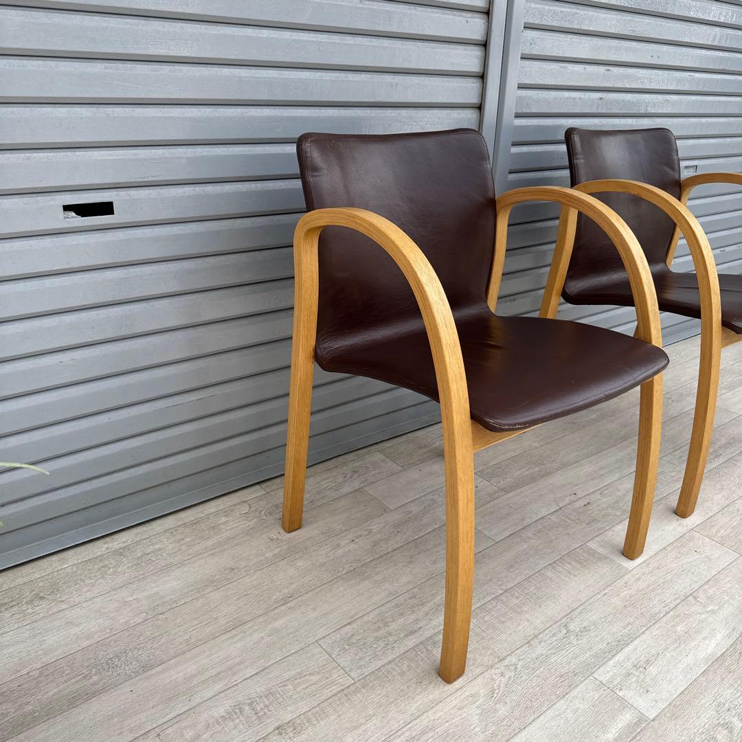 arflex アルフレックス アームチェア 本革 川崎文男 2脚セット