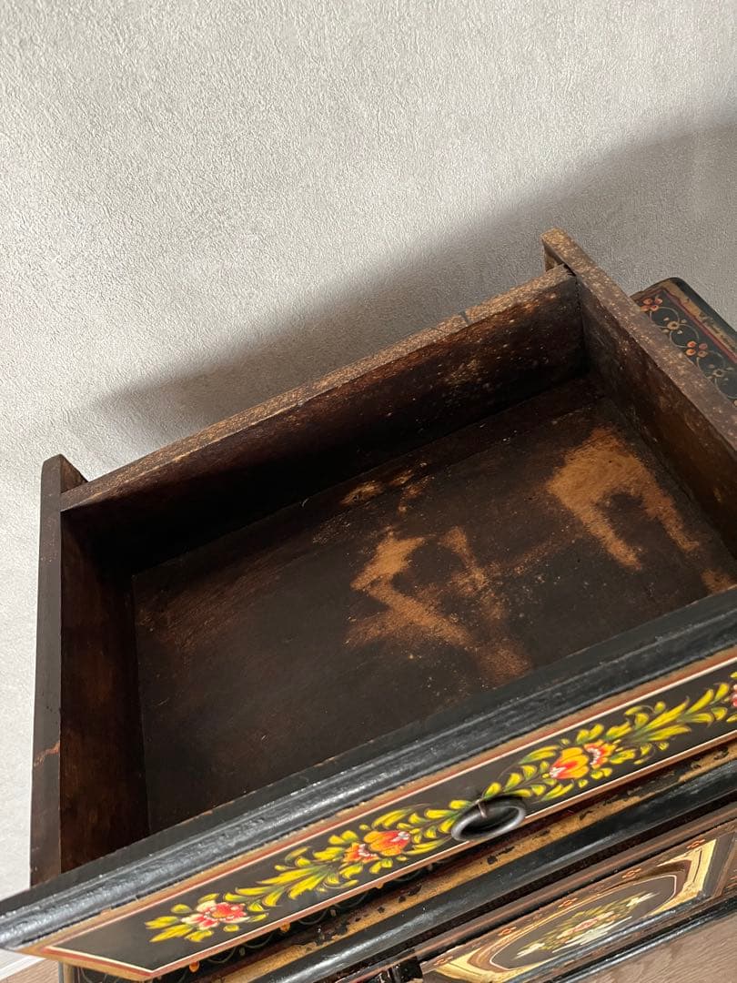 アンティークチェスト　アンティークチェスト　アンティーク花柄