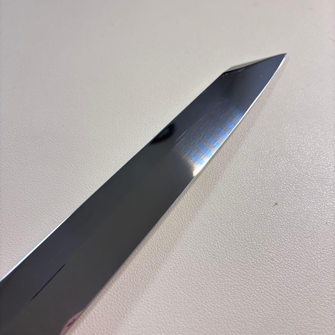 270mm 切付柳刃包丁 鏡面　黒檀八角柄 刺身包丁 「全鋼」'_